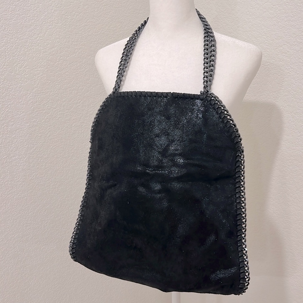 Gunmetal metallic chain link handle handbag/tote - Picture 4 of 16